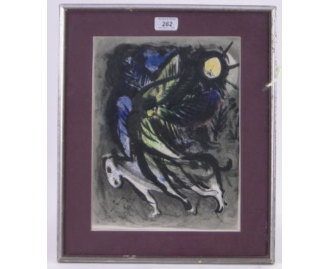 Marc Chagall,colour lithograph, The Angel 1960, issued in Voli, Mourlot ref: 288, image 9.5" x 12", framed.