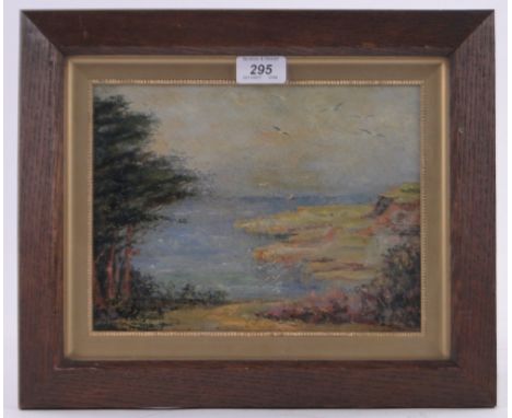 Norman Wilkinson (1878-1971),oil on board, Devon coastal view, signed, 7.5" x 10", framed.