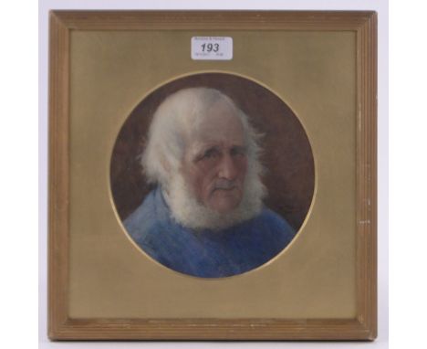 Henry M Terry (Fl. 1879-1920),watercolour, portrait of an old seaman, signed, 7.5" across.