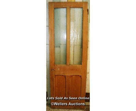 2 Victorian four panel glazed doors for restoration.  Sizes 73cm x 216cm x 4.5cm and 84cm x 217cm x 5cm. Please note glass is