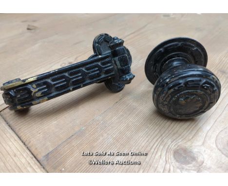 Cast aluminium copies of Victorian door pull and knocker 