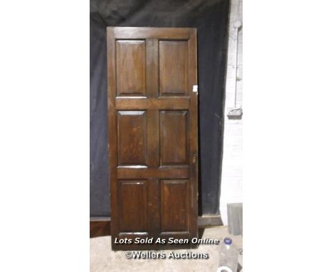 2 late Georgian/Early Victorian solid oak panel doors. Sizes 81cm x 201cm x 4.5cm and 90cm x 209cm x 4cm 