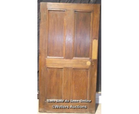 Victorian solid oak four panel door, 91cm x 173cm x 3cm 