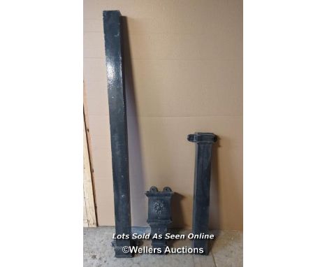 Square cast iron guttering and hopper 4" x 3" internal section. 