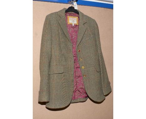 A Joules tweed jacket/blazer, by Tom Joule, lady's size 12 UK (Size M); together with a full-length tweed coat. (2)