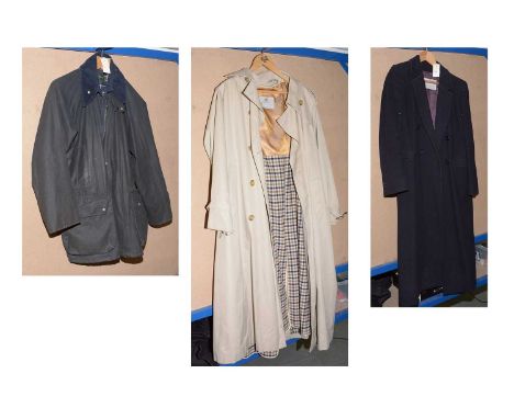 An Aquascutum London trench coat, with detachable lining to interior; together with another Aquascutum London coat; and a gen