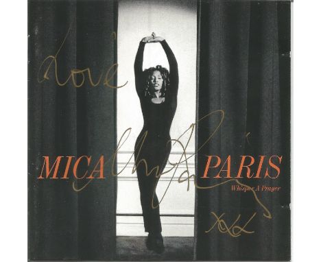 Mica Paris signed CD insert for Whisper a prayer. CD included. Good Condition. All signed pieces come with a Certificate of A