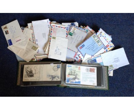 Worldwide Airmail and cover collection, loose and small album of GB covers and FDCS, a few hundred 1970s, 80s cover from arou