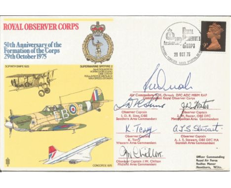 Royal Observer Corps 50th Anniversary of the Formation of the Corps 29th October 1975 multi signed RAF cover No 699 of 1244. 