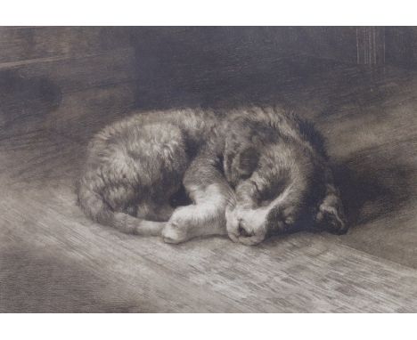 Herbert Dicksee (1863-1942), engraving, 'The First Night from Home', signed in pencil, publ. London 4th November 1901 by The 