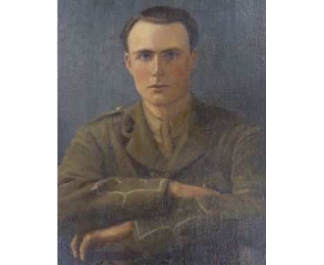 Early 20th century English School, oil on canvas board, Portrait of an army officer, 45 x 34cm