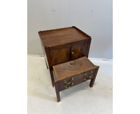 A George III mahogany commode, width 56cm, depth 46cm, height 70cm