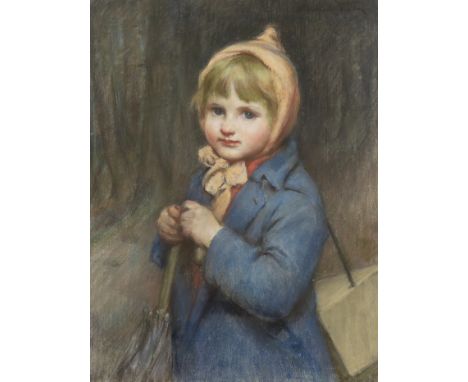 Percy Harland Fisher (1867–1944), pastel, Portrait of a young child, inscribed label verso, 59 x 44cm