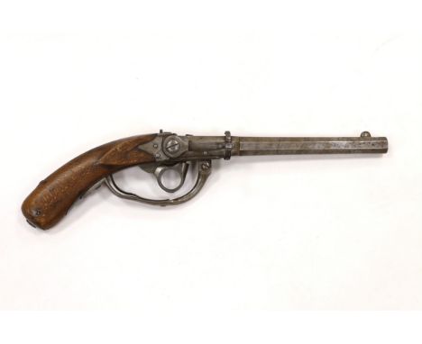 A Regulation Danish breech-loading, under hammer percussion military pistol, octagonal twist barrel, breach stamped B–274 bar