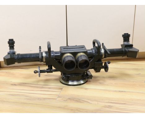 A WWII Telescope Identification A.A. Mk. III binocular sight (Rangefinder) in it’s original green-painted wooden transit case