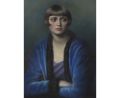 Eva Sawyer (20th. C), pastel, Portrait of an Art Deco woman, signed and dated 1926, 67 x 47cm