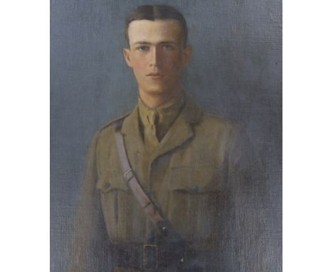 Early 20th century English School, oil on canvas board, Portrait of an army officer, 49 x 41cm