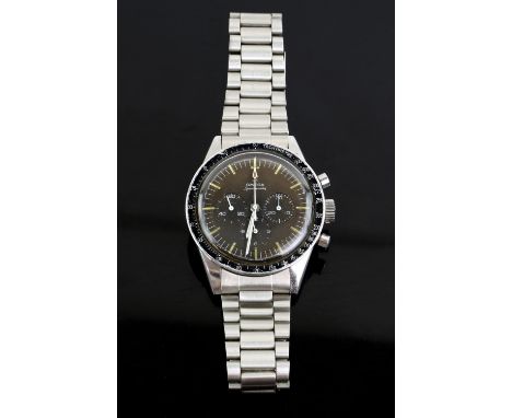 Omega, gentleman's reference ST105 003-65, stainless steel  Pre-moon Speedmaster wristwatch, the signed dial with three subsi