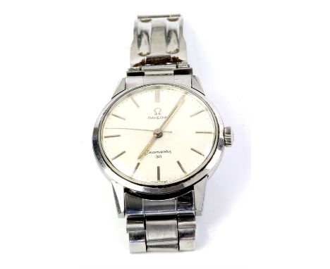 Omega, a gentleman's Seamaster 30 wristwatch in 35mm stainless steel case, the signed silvered dial with baton hour markers, 