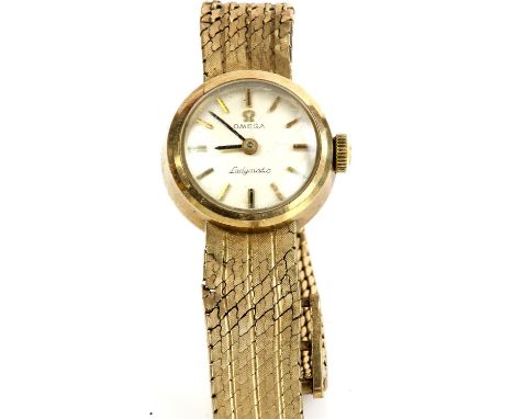 Omega, a Ladymatic wristwatch, the signed silvered dial with baton hour markers, fitted with a manual wind movement, and moun