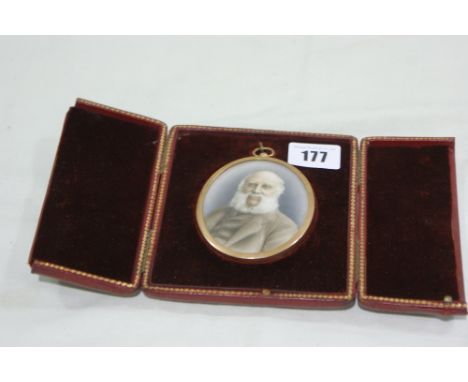 Attributed To Helen Mary Kempthorn 1865-1968, An Oval Water Colour Portrait Miniature Of A Distinguished Bearded Gentleman, G