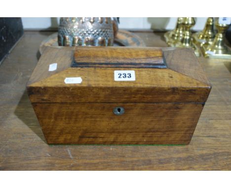 A 19th Century Mahogany Tea Caddy Of Sarcophagus Form