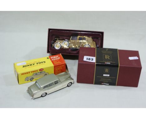 A Boxed Dinky Toys Rolls Royce Phantom V (198) Together With A Boxed Contemporary Corgi Toys Rolls Royce 24 Carat Gold Plated