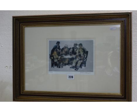 A Limited Edition Coloured Print Of Farmers In Conversation After An Original By William Selwyn, Signed And Numbered In Penci