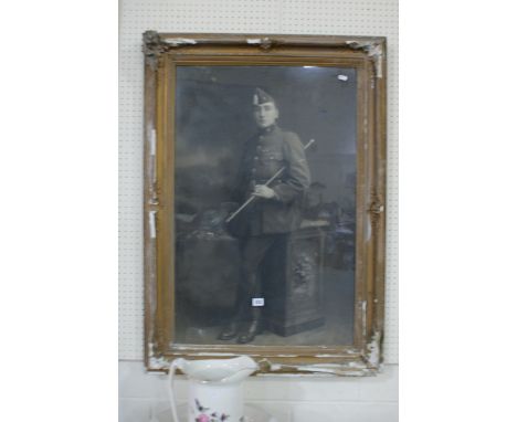 A Framed First World War Period Photographic Portrait Of A Dutch Soldier In Uniform