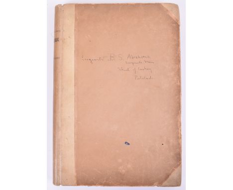 School of Cookery, Portslade, Sergeant B.S.Adams, 1917, Notebook. Neatly compiled Guide notes for cookery, duties of Master C