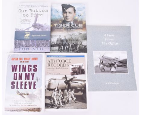 5x Signed Aviation Interest Books, Gun Button to Fire ‘A Hurricane Pilots Dramatic story of The Battle Of Britain, by Tom Nei