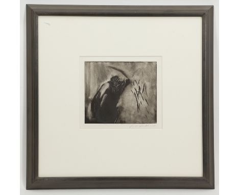 * HARRY HOLLAND (b 1941),
STROKE
monotype on paper, signed
13cm x 15cm
Mounted, framed and under glass
Note: Martin Tinney Ga