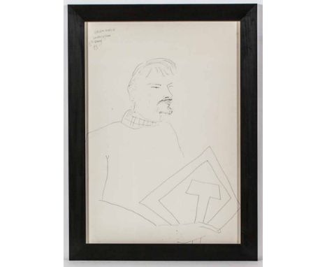 * JOHN BELLANY CBE RA HRSA (SCOTTISH 1942 - 2013),
GRAHAM MARTIN - ARCHITECT & FRIEND 
pen on paper, signed and dated '83
82c