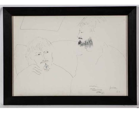 * JOHN BELLANY CBE RA HRSA (SCOTTISH 1942 - 2013),
GRAHAM & MORRIS, DUBLIN STREET
pen on paper, signed and dated '83. Further
