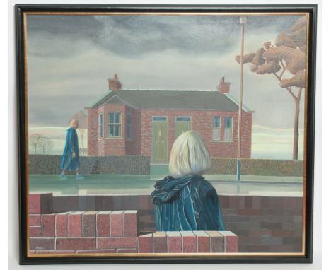 * GORDON K. MITCHELL RSA RSW RGI,
DOUBLE VISION
oil on canvas, signed and dated '76
103.5cm x 119cm
Framed
Label verso:  Soci
