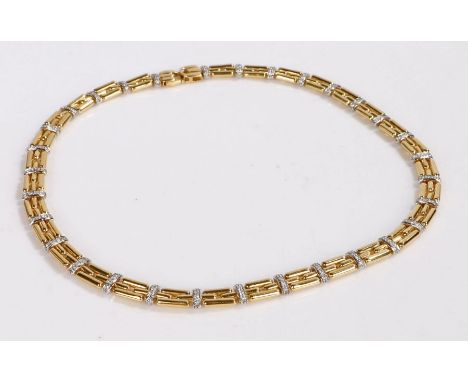 An 18ct yellow and white gold and diamond chain link necklace by Chimento, total approximate diamond weight 2.00cts. Colour: 