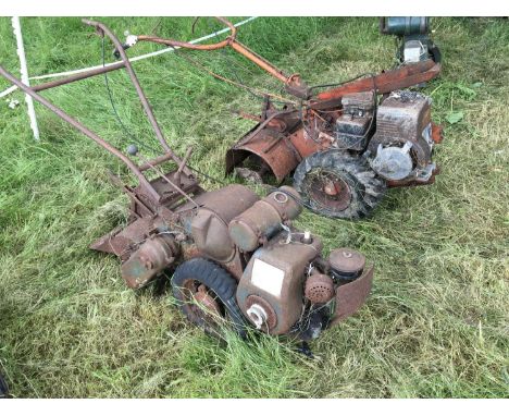 Two British Vintage single cylinder Rotovator tillers one with a Villliers engine (2)