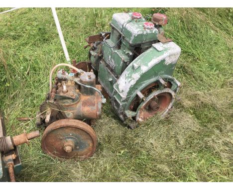 A Vintage double cylinder Lister engine and a Vintage static twin cylinder Stuart engine (2)