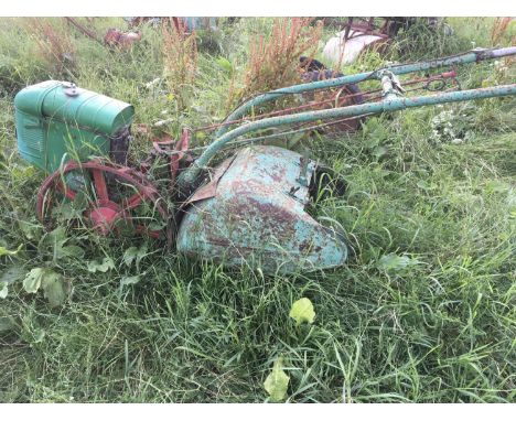 A rare Vintage Simar Rototiller Tractor with Rotary Tilling attachment.