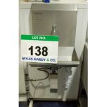 Two TECNOMEK Stainless Steel Knee operated Single Hand Wash Sinks (NOTE: Needs a Method Statement, a