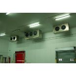 Two Stainless Steel Clad Ceiling mounted Triple Fan Chiller Fan Evaporator Units, Two Stainless
