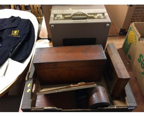 A viscount tape and mahogany mantle clock etc.