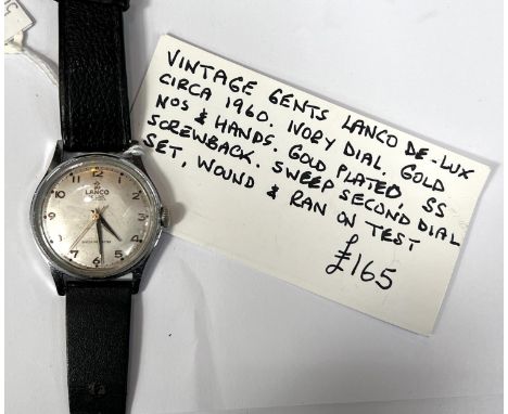 LANCO DE LUXE,&nbsp; a gents manual wristwatch 