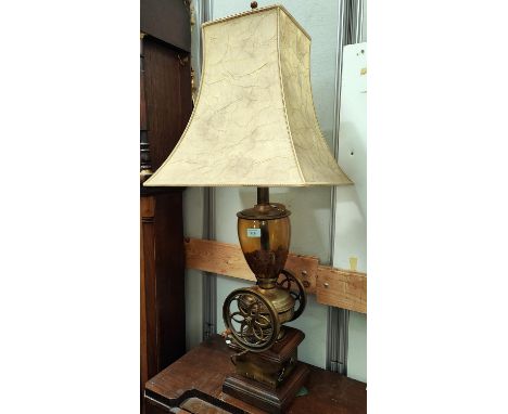 A table lamp/coffee grinder; 2 pairs of table lamps and 2 other table lamps 