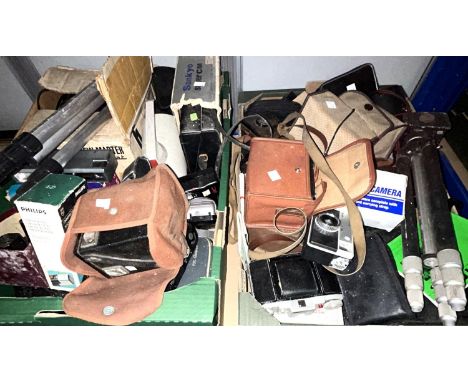 A large collection of vintage cameras equipment and accessories etc 