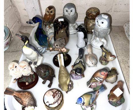 A selection of Royal Worcester china birds and similar pieces 