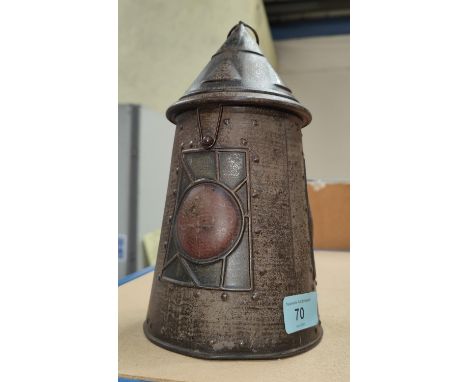A vintage Huntley &amp; Palmer's biscuit tin in the form of a hanging lamp 