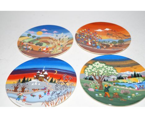 4 Poole Pottery Plates