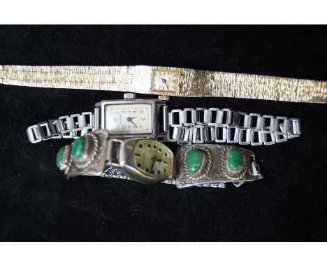 Vintage Rotary ladies wristwatch together with a Vintage Timex ladies wristwatch and rotary cocktail wristwatch