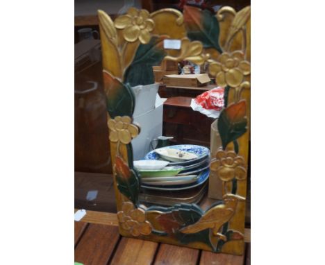 Ornate wood framed mirror
